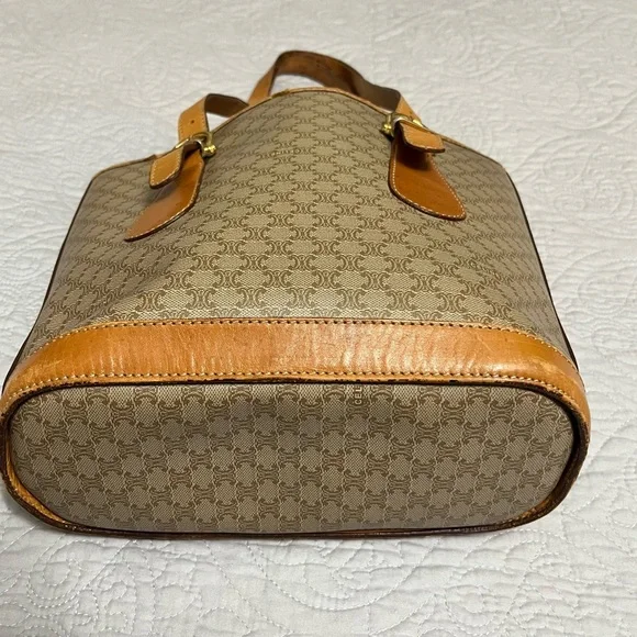 CELINE Classic Macadam Bucket Bag GUC 100% Authentic Brown/Tan- Vintage - Picture 5 of 17